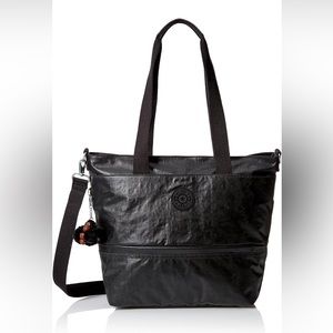 New With Tags Kipling Tiffani CTD Lacquer Black Tote Bag